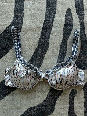 Strawberry Milk Mob Navy & White Swim Top